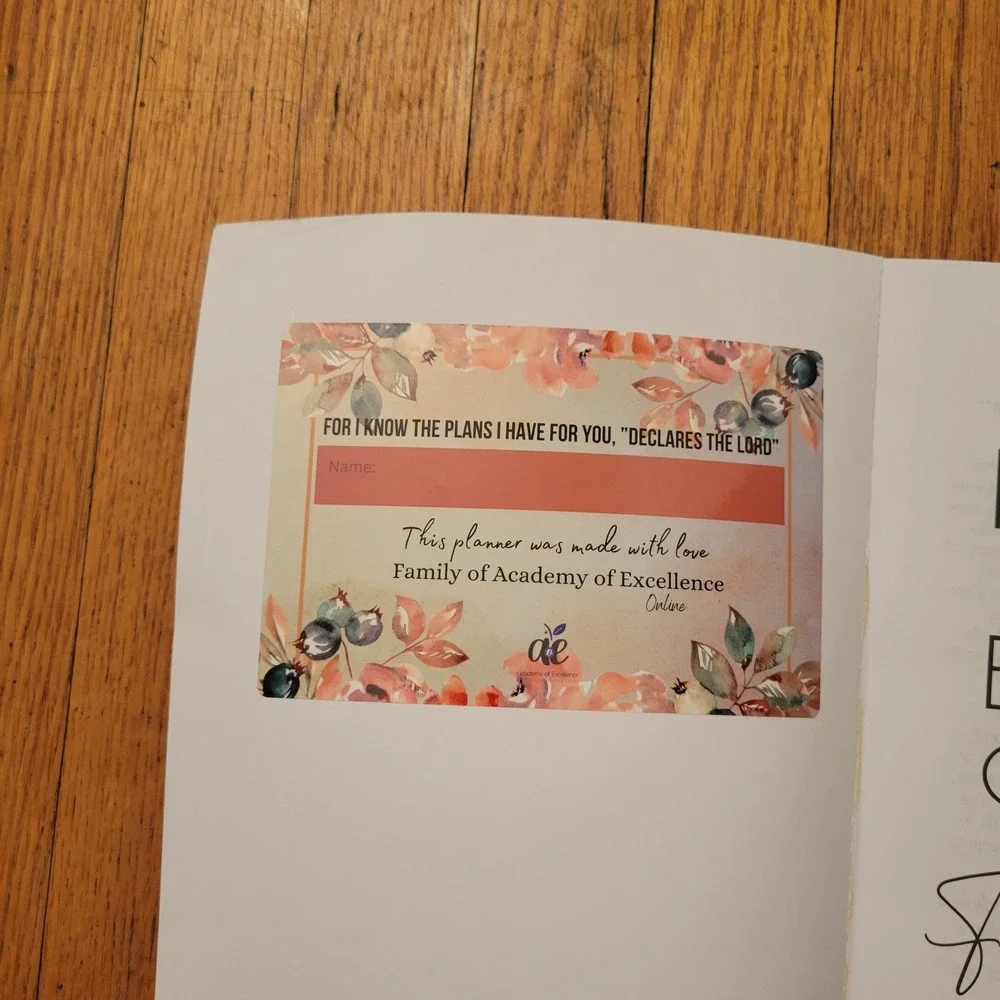 Academy of Excellence Homeschool Planner White Floral FAITH EDITION Proverbs